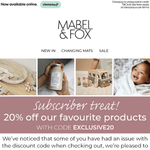 Let's try this again! Save 20% on Our Favourites 💫