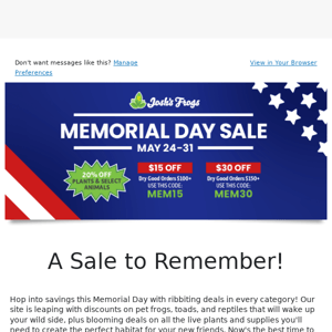 Our Memorial Day Sale is live!