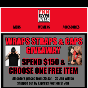 WRAPS STRAPS & CAPS GIVEAWAY