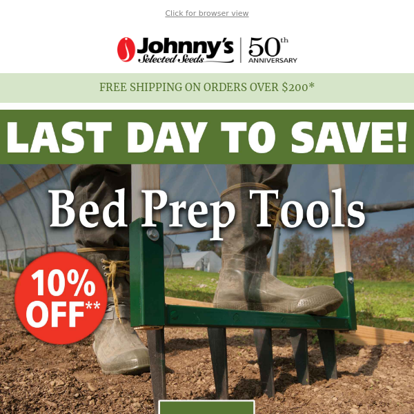 Sale Ends Today! 10% Off Bed Prep Tools!