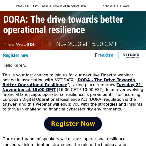Explore DORA for Enhanced Operational Resilience - Join our Webinar tomorrow!