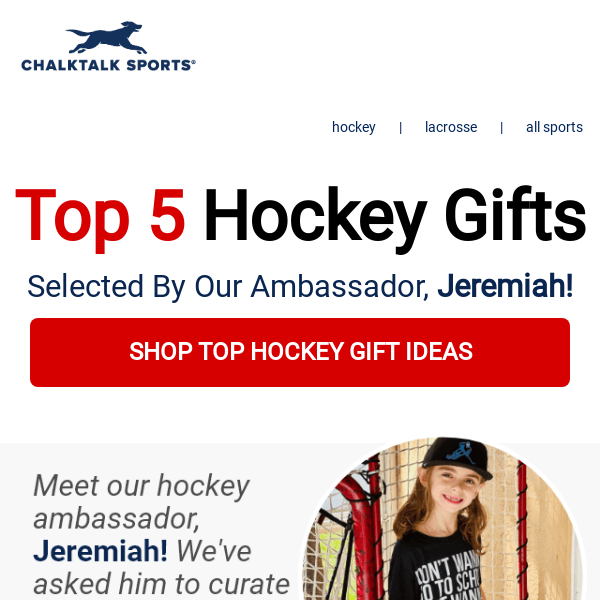 Our Ambassador Jeremiah's Top Hockey Gift Picks