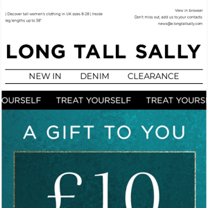 A £10 gift voucher just for you