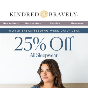 Today only, get 25% off sleepwear!