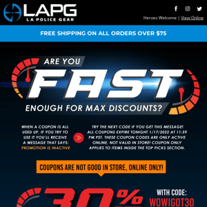Are you fast enough to get 30% off?