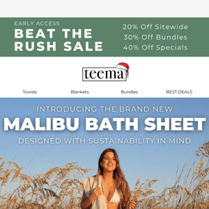 Introducing The All-New Malibu Bath Sheet, Designed With Sustainability In Mind 👏