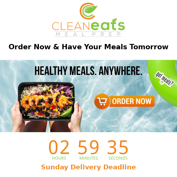 Don't Miss Your Chance To Have Your Clean Eats Meals Tomorrow! Order Today Before 12PM For Sunday Delivery ⏰