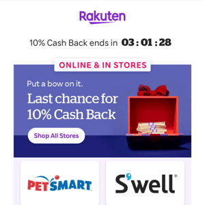 You almost missed it! 10% Cash Back 😱