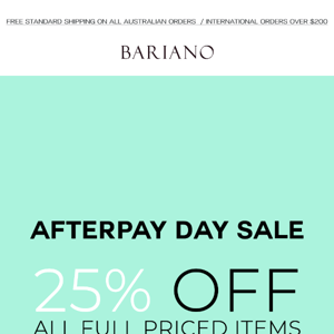 OUR AFTERPAY DAY SALE IS HERE 💃