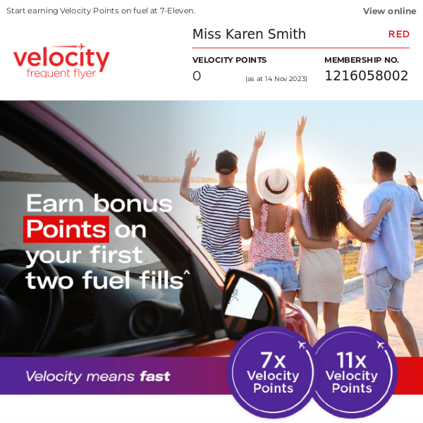 Virgin Australia, earn up to 22 Points per litre at 7-Eleven