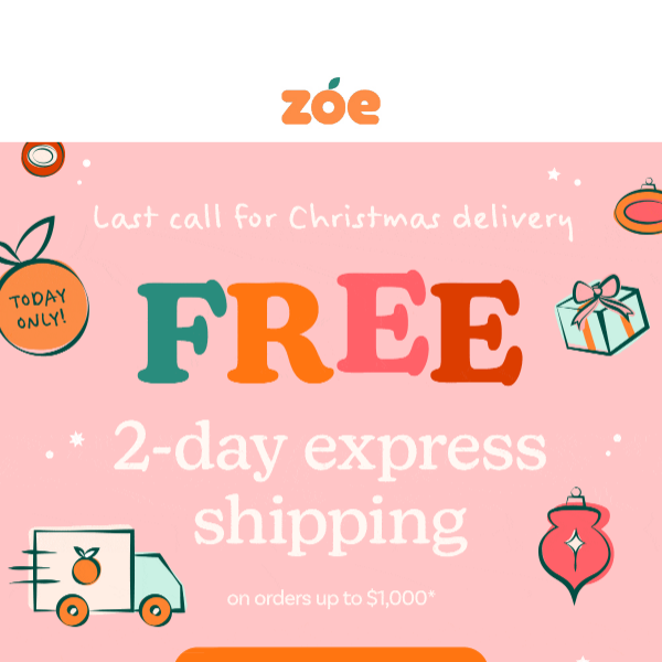 FREE 2-Day Express Shipping TODAY Only 🙌