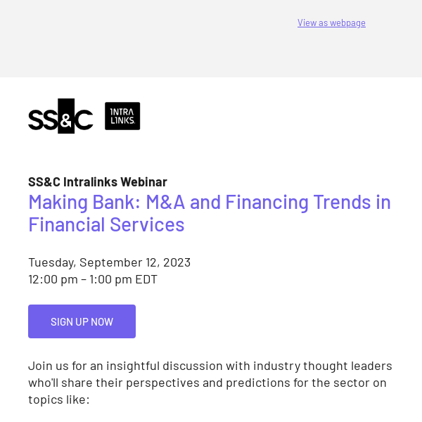 Webinar: What's next in financial services?