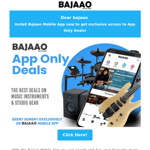 Bajaao, Today is App only Deals Day!