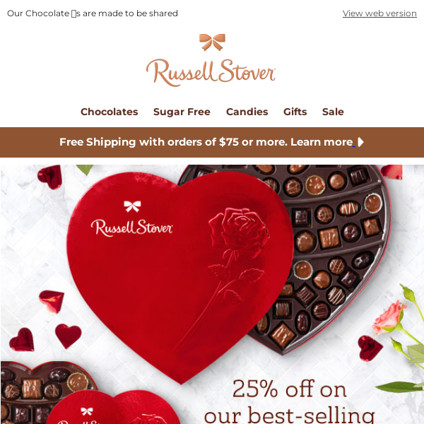 25% Off Valentine's Day Gift Baskets and select Hearts!
