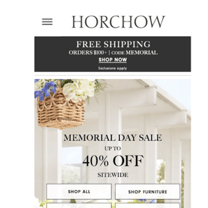 To do today: Shop Memorial Day Sale @ up to 40% off SITEWIDE