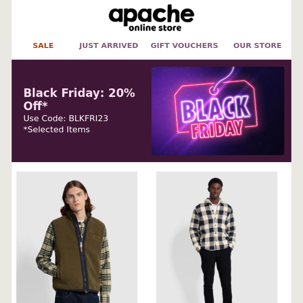 Black Friday: 20% Off Selected Items