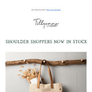 New shoulder shopper available now and 20% off!