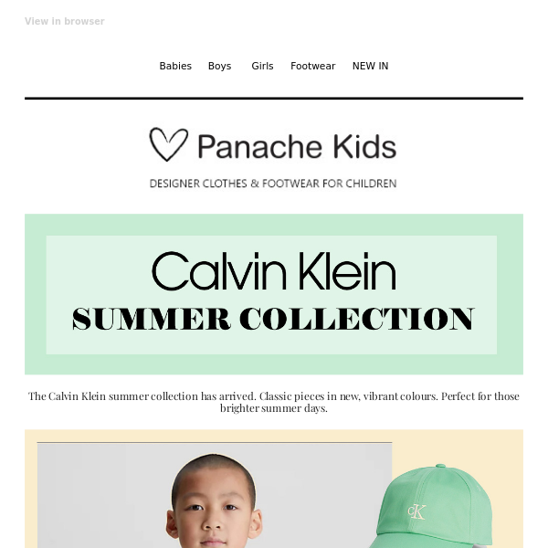 NEW IN Calvin Klein ☀ - Panache Kids