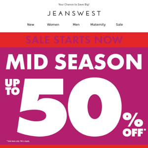 🎉 Mid-Season Madness: Up to 50% Off Starts Now!
