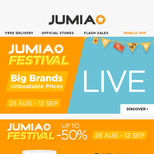 Jumia Festival is Live!🎉🥳 Brought to you by your plug recognised by the DC👁