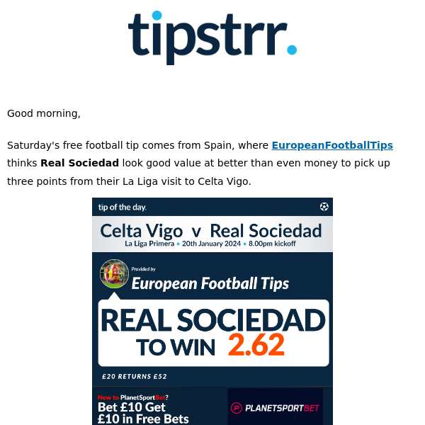 Free football tip from Saturday's La Liga action