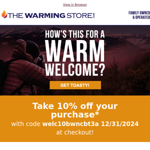 Welcome to The Warming Store! 10% Off Coupon Inside!
