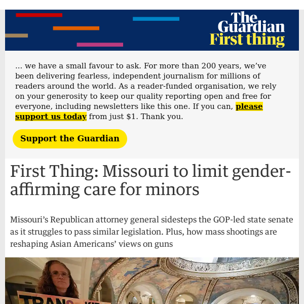 Missouri to limit gender-affirming care for minors | First Thing