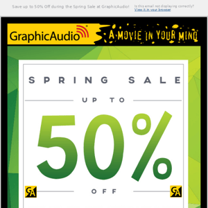 Spring Sale at GraphicAudio 🌱 Save up to 50% Off!