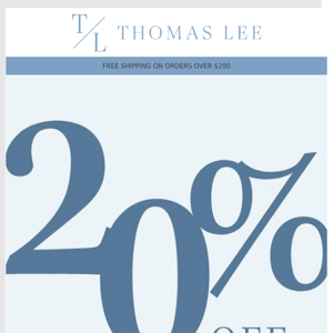 Save 20%  on Thomas Lee