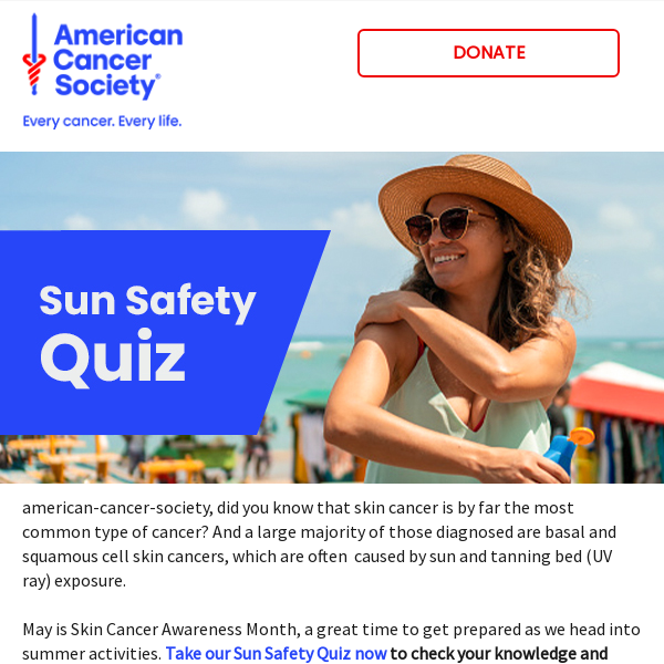 What’s your Sun Safety IQ, American Cancer Society?
