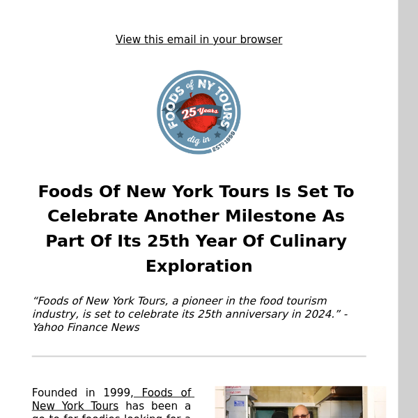 Foods Of NY Tours In The News!