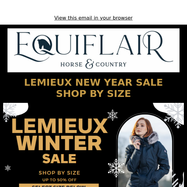Lemieux Winter Sale  - Shop By Size