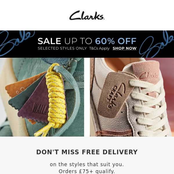 Last reminder | Free delivery on your perfect pair - Clarks UK
