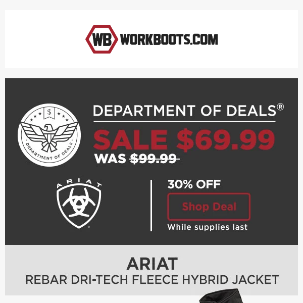 DOD: ⚠️ $69.99 Ariat jacket is nearly sold out! ⚠️