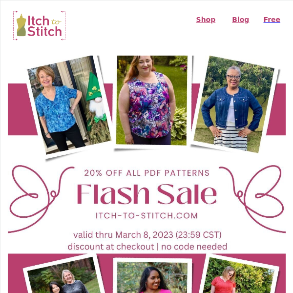 Flash Sale: All Patterns 20% Off