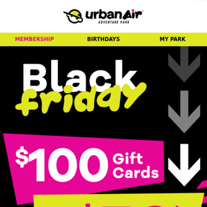 Urban Air Adventure Park, Get $100 Gift Cards for Only $50!