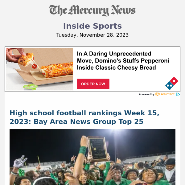 High school football rankings Week 15, 2023: Bay Area News Group Top 25