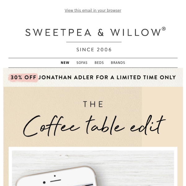 Product Spotlight: Classy Coffee Tables | 30% off Jonathan Adler