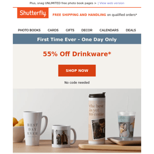 😯 FIRST TIME EVER: 55% Off Drinkware