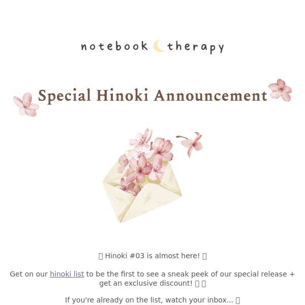 special hinoki announcement!