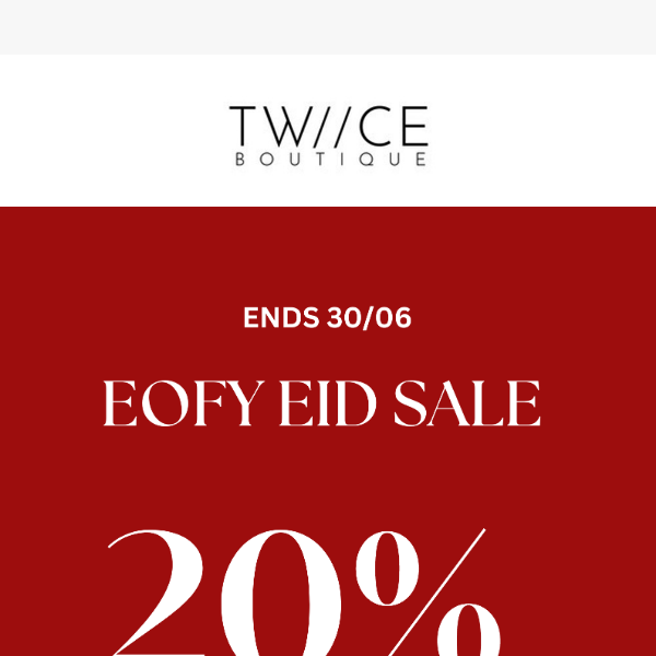 Get 20% OFF Sitewide only on Twiice Eid Sale! ✨