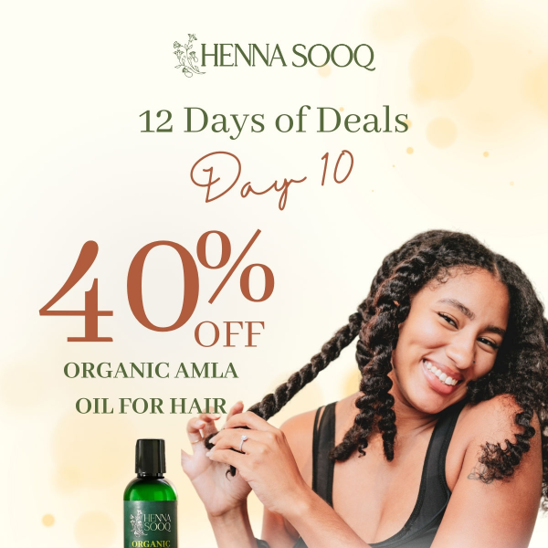 ✨ Day 10 Deal: Organic Amla Oil at 40% OFF!