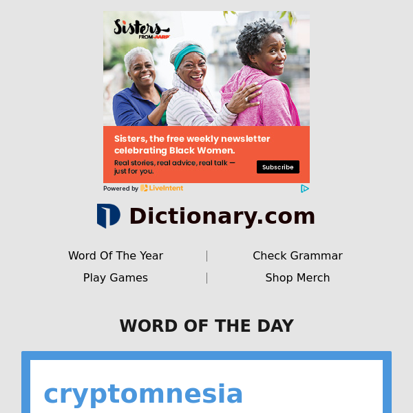 cryptomnesia | Word of the Day