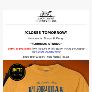 (Hurricane Ian) LAST CHANCE to help Florida with your purchase!