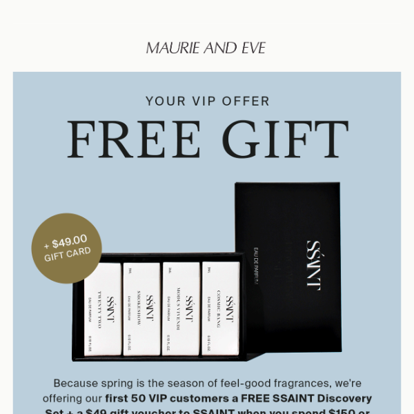 VIP offer: Open for your FREE SśAINT parfum giveaway