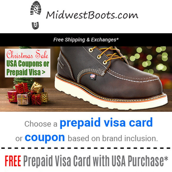 Christmas Deal:  VISA Gift Card with U.S.A. Purchase!