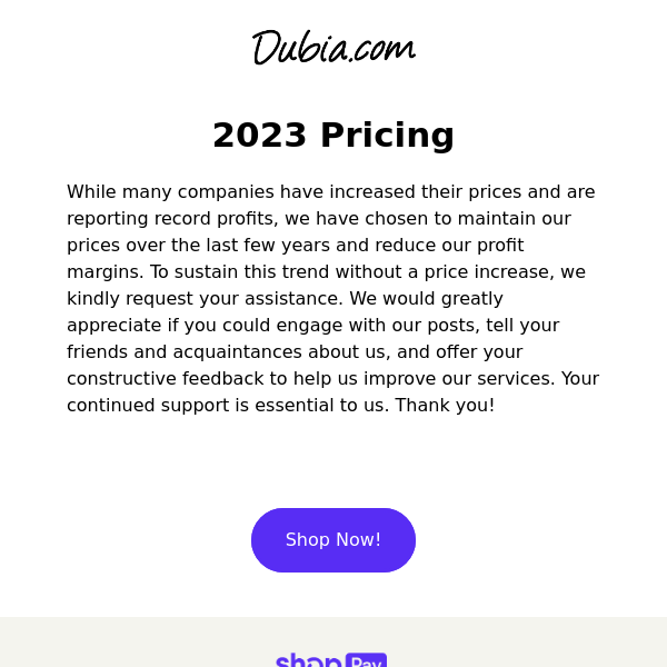 Important Pricing Information