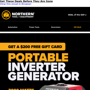 Honda Generator ⚡ Give the Gift of Power ⚡ Claim FREE $200 Gift Card