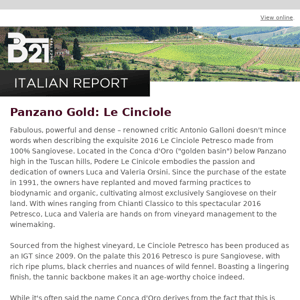 Panzano Gold: Le Cinciole