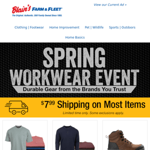 Shop our Spring Workwear Event ★ $7.99 Shipping on Most Items!